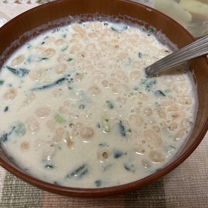 ポン酢で簡単シェントウジャン風豆乳スープ
